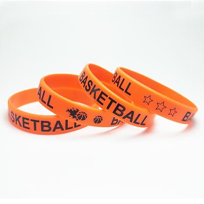 China All Personalized Custom 1 colour print Logo Rubber bracelet For Promotional gifts Flat screen print Silicone Wristband for sale