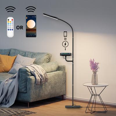 China APP Remote Touch Control Adjustable Gooseneck Lamp 4 Color Temperature Wireless Fill Standing Floor Lamp LED for sale