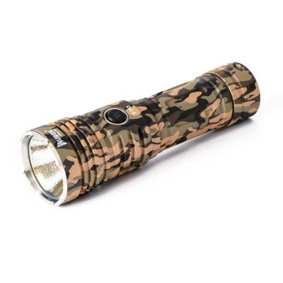 China WUBEN Switch Hand Torch Light Side Powerful Camouflage Military Police 4000 Lumens 26650 LED Rechargeable Tactical Flashlight for sale