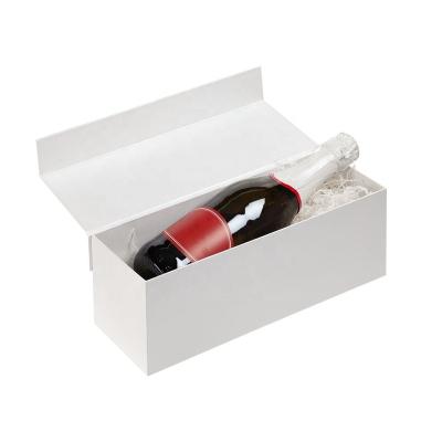 China Handmade Durable Custom Luxury Paper Cardboard Red Wine/Whiskey/Vodka/Champagne Bottle Gift Packaging Boxes Simple Magnetic for sale