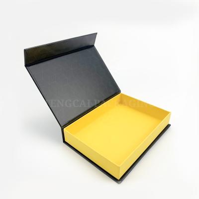 China High End Eco Hard Yellow Black Custom Luxury Handmade Goods Custom Book Shaped Rigid Paper Packaging Magnetic Gift Boxes for sale