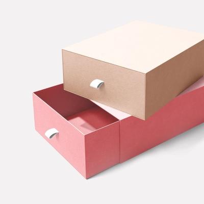 China Custom Wholesale Handmade Fancy Rigid Sliding Out Drawer Logo Box Gift Box For Jewelry Accessory Storage Retail Box With Ribbon for sale