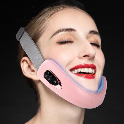 China Electric Face Lift V Face Shaping Massager Smart Face Lifting Instrument FaceLifting Device Slimming Dual Chin Vibration for sale