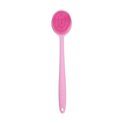 China High Quality Long Handle Bath Supplies Long Handle Food Grade Silicone Body Bath Brush for sale