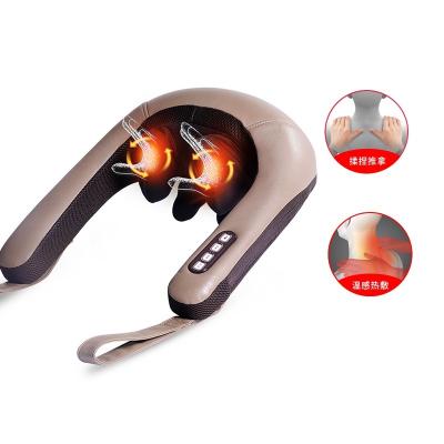 China Electric Pulse Massage Massagers For Neck And Back With Heat - 3D Fabric Pillow Shiatsu Back Neck And Shoulder Deep Kneading Electric Massager for sale