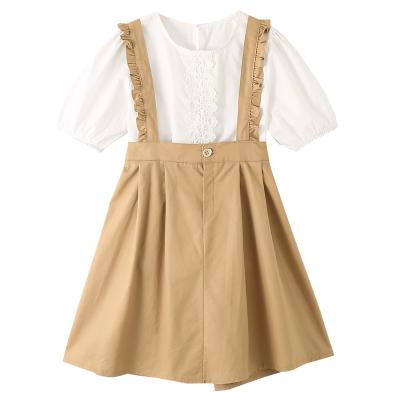 China Hot Selling Fashion Shirtsleep Skirt Suit Washable Children Kids Skirt Suit for sale