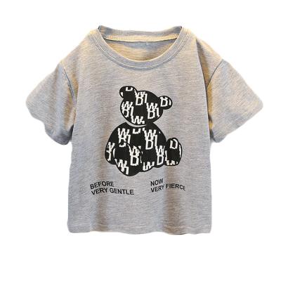 China Breathable Low Price Lovely Multi Size Gray Violet White Bear Kid T-Shirts For Boy Girl for sale