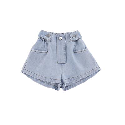 China Good Quality Breathable Kids Denim Shorts Bule Color Simple Design Soft Comfortable Kids Jeans for sale