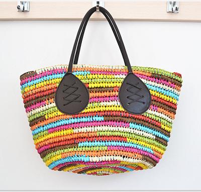 China Casual Rainbow Color Straw Bag New Beach Bag in Multi colors for sale