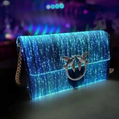 China High Quality Fashionable Design Women Party Light Pinch LED Luminous Purse Purse PU Polyester Cotton Luxury Single Cross Body Bags Moderate for sale