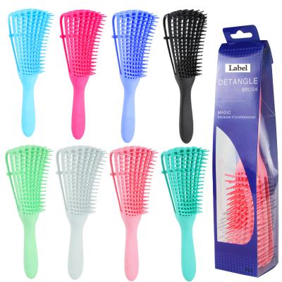 China Eight Rows Waterproof Plastic Handle Private Label Octopus Hair Dryer Brush Comb Detangling Magic Hair Brush Women Bare Ribs for sale