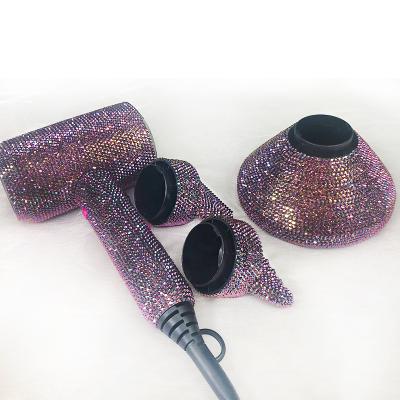 China Bling Bling Hair Dryer Hotel Salon Blow Dryer Professional Negative Diamond Brush Leafless Blow Dryer Ion Hair Dryer for sale