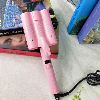 China Hot Safety Hair Curling Iron 3 Barrel Magic Wand LCD Digital Display Hair Curling Iron Automatic Curls Air Hair Curler for sale