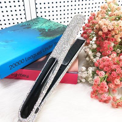 China Outdoor Hair Straighten Bling Flat Iron Heating Plate Hair Straightener,Private Label Electronics Beauty Salon Tools for sale