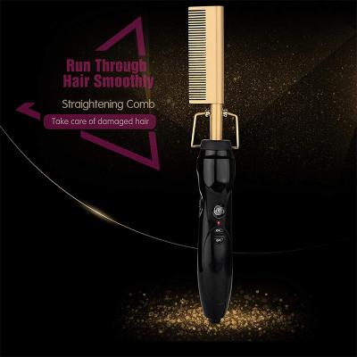 China Salon/home wholesale electric hot comb 500 degree, bling electric hot combs, faux stone hot comb custom logo for sale