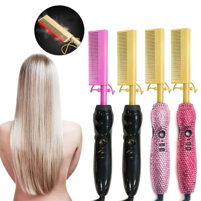 China Salon Custom Logo/Wholesale Electric Hot Pink Hot Comb Private Label Hot Air Comb Comb Sellers Home for sale