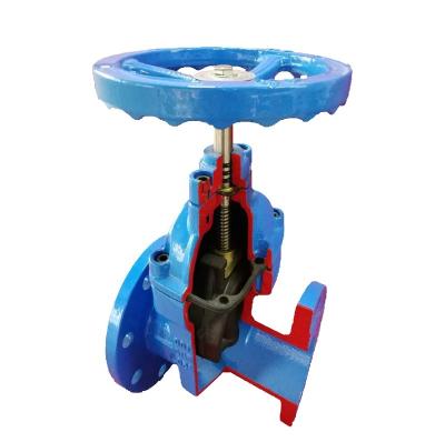 China General Dast Iron Resilient Seated Flanged Blue Epoxy Coating 4 Inch Gate Valve for sale