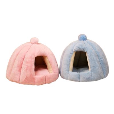 China Amazon Kennels Pet Nest Bed Breathable Hot Selling Luxury Pumpkin Cat Dog Soft Pet Bed for sale