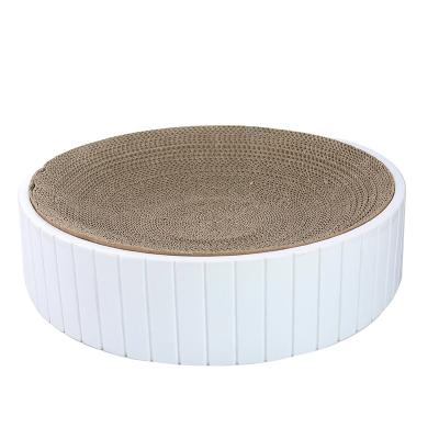 China High Quality Viable Cat House Round Scratcher Recyclable Pet Toys Wrinkled Cat Scratcher for sale