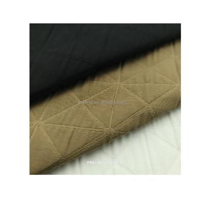 China New Design Stretch Jacquard Check Stretch Polyester Cotton Fabric Double Layers Cotton Seersucker Weft Fabric For Shirt Coat Jacket Clothing for sale