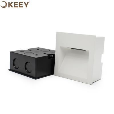 China 2020 new style modern keey square led step light 1w indoor white step light led stair wall light L3147 for sale