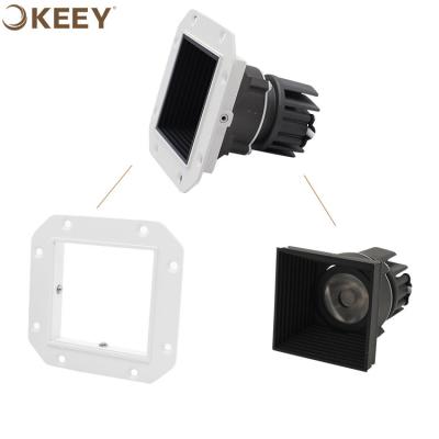 China 2020 Keey Embeded trimless led light ceiling mounted ceiling lights 6w black led square recessed down lights led ceiling light WB06001 for sale