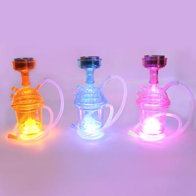 China New Fashionable Popular Acrylic Water Cup Drinking Hookah With Led Light Cool Portable Hookah Shisha for sale