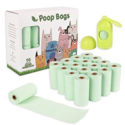 China 16 Viable Rolls Pick Up Degradable Poop Bag PPE Pet Waste Bag Storage Box Thickening Waterproof Dog Poop Bag Holder for sale