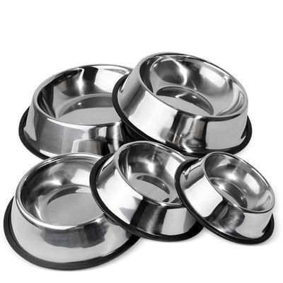 China RTS Viable Direct Order Non-Slip Cat and Dog Bowls Pet Feeding Bowl Stainless Steel Pet Food Bowl with Rubber Base for sale