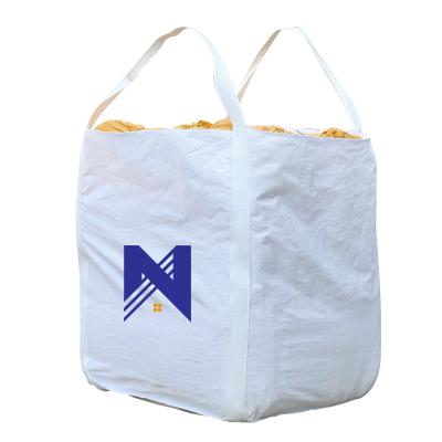 China Breathable Hougu PP Woven 1mt Jumbo Bags 1 Ton Big Bags 1000kg Fabric FIBC Bag Bulk Container 1.5 Ton 1500kg for Packing Price for sale