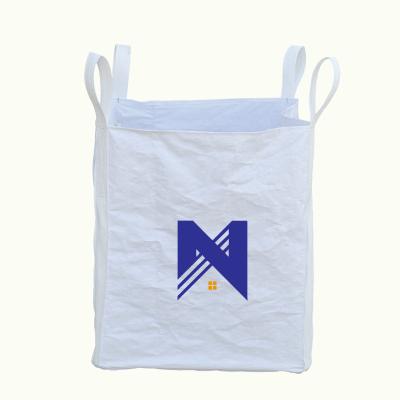 China Breathable China Shandong 2 Ton Super Large 2 Ton PP FIBC Bulk Cement Sand Big Bag With Four Hoops For Building Rubble for sale