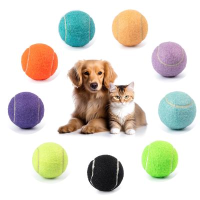 China Pet Tennis Balls Interactive Dog Toy Ball Throwing Rubber Dog Chew Toys Macaron Color for sale