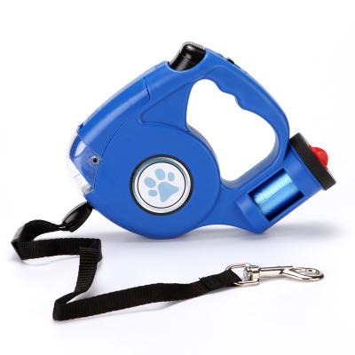 China Pet Leash LED Flashlight Retractable Design Garbage Universal Cleaning poop bag for sale