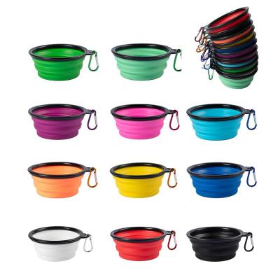 China 350ml 1000ml Foldable Dog Bowl TPE Silicone Collapsible Dog Bowl for sale