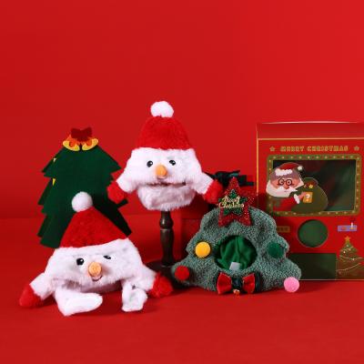 China Pet Hat Santa Claus Headgear Carton Christmas Tree Design Cat Accessories   Season for sale