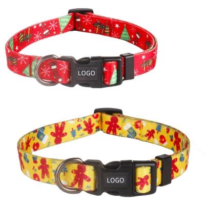 China Dog Pet GiftsDog Polyester Christmas Custom Waterproof Pet Collar Adjustable Luxury for sale