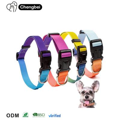 China Dog Collar Luxury Gradient Adjustable Reversible Solid Custom Logo Designer Personalized for sale