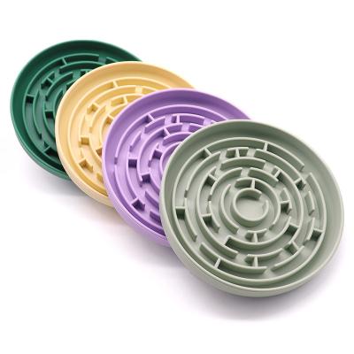 China Silicone Dog Slow Feeder Food Grade Purple Green Slow Eating Dog Bowl for sale