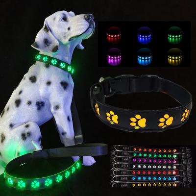 China Rechargeable Led Dog Leash Illuminating Walking Night Glowing USB Rivet Decoration for sale