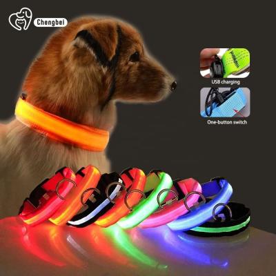 China Hundehalsband Colarinho de Cão Iluminado Recarregável Nylon XS XL LED Colarinho de Animais à venda