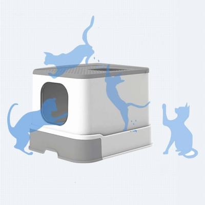 China Witte 600X500mm zelfreinigende vuilnisbak OEM Automatische kattenvuilbak Te koop