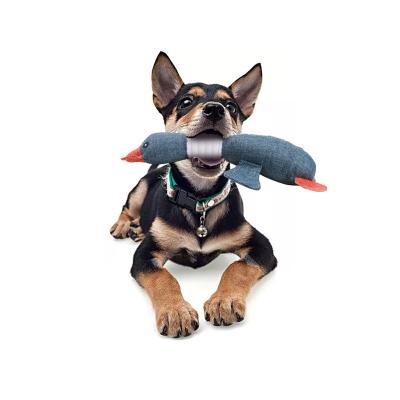 China Dog Toy Pet Puppy Chew Plush Squeaky Wild Goose  Teddy Puppy Keep Your Dog Active for sale