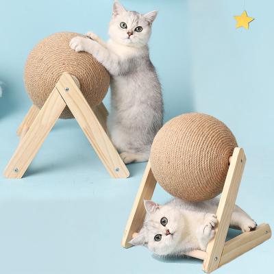 China Houten kattenkrabbel speelgoed Sisal touwbal board Breekvoet speelgoed voor katten en huisdieren meubelbenodigdheden Te koop