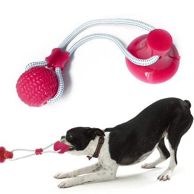 China Pet Dog Self Play Tug Pull Force Vent Durable Strong Teeth Cleaning Suction Cup TPR for sale