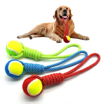 China Toy Ball Plush Interactive Dog Cat Teething Toy Ball Pet Custom  Rope Teeth Cleaning for sale