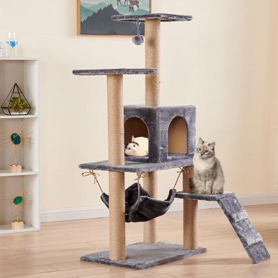 China Cat Tree House Scratching Post Heavy Duty  Sisal Rope Cat Tower Column Climbing for sale