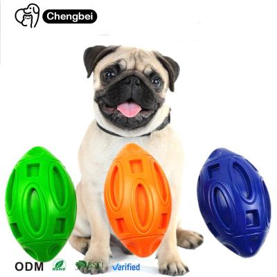 China Dog Toy BallTough Squeaky Interactive Pet Toy Aggressive Chewers Made of Natural Rubber for sale