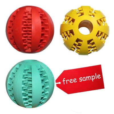 China Dog Chew Toys Tpr Rubber Puppy Treat Toy Ball Feeding Ball For Pet in Light blue/yellow/red/dark blue/orange/green Colors for sale