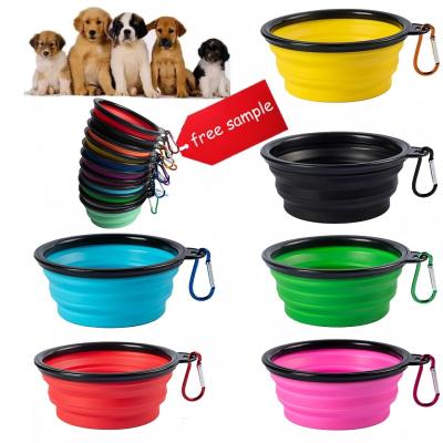 China Silicone Collapsible Pet Feeder Bowls for Dogs Cats Small Animals Rounded Portable Water for sale