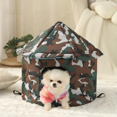 China Pet Bed Foldable Oxford Cloth Dog House Waterproof  Small Animals in Outdoor and Indoor for sale